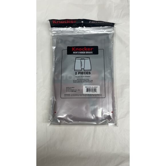 Knocker MEN'S BOXER BRIEFS 2 Pieces - Stretch Cotton Underwear Size Small NEW - Picture 2 of 3